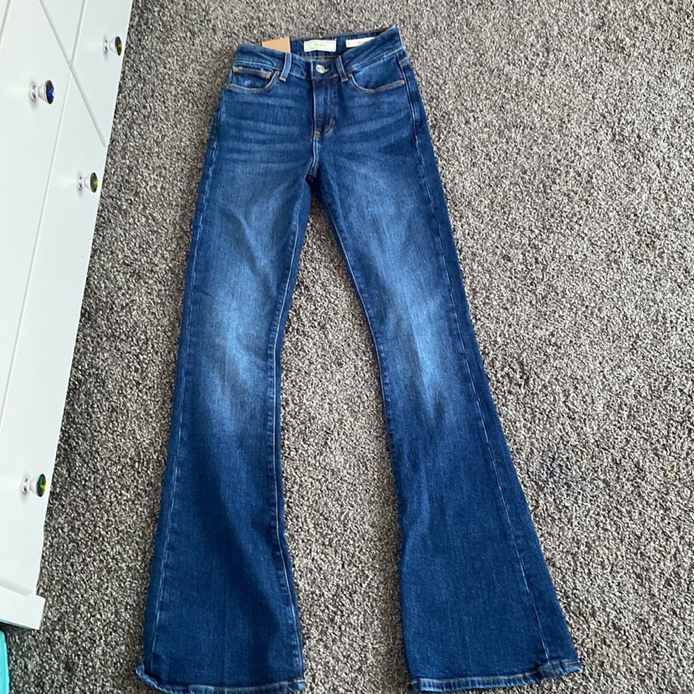Guess Blue Flare Wide Leg Jeans - Picture 2 of 3